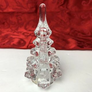 Vintage 24 Lead Crystal Clear Glass Christmas Tree 3 3/4” Holiday Figurine