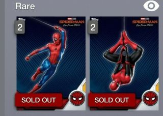 Topps Marvel Collect Spider - Man Far From Home Character Art Set W/ Both Awards