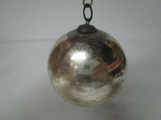 1 1/2 " - Glass Christmas Ornament - Japan Silver Kugel Like Ml