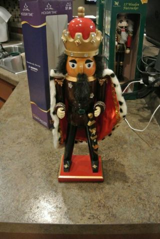 Nutcracker Kurt S Adler King Royal Wooden 15” Collectible Hand Crafted Old World 2