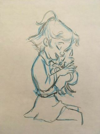 Oliver And Company: Oliver The Kitten Animation Layout Drawing,  Walt Disney 1988