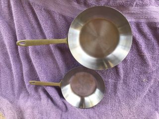 Set Of 2 Vintage Paul Revere Limited Edition Copper Frying Pan 8.  5 And 6.  5 Inch