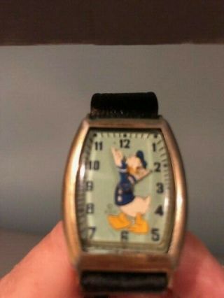 Vintage 1947 Disney Donald Duck Us Time/ingersoll Watch.