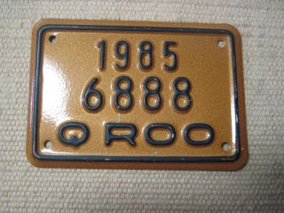1985 Quintana Roo Mexico Bicycle License Plate.