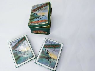 Remington First In The Field Playing Cards In Collectors Tin - 2 Decks