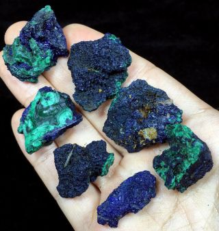 Wow 61g 7 Piece Raw Complete Rare Natural Azurite & Green Malachite Specimen