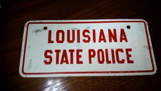 Rare Louisiana State Police Dashboard License Plate 1970 