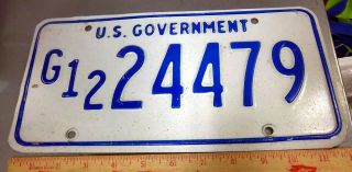 Us Government 1960s 1970s Fun Collectible Metal License Plate,  G12 24479,  Unique