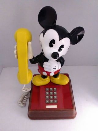Vintage Mickey Mouse Phone Landline Push Button Telephone 1976 Disney