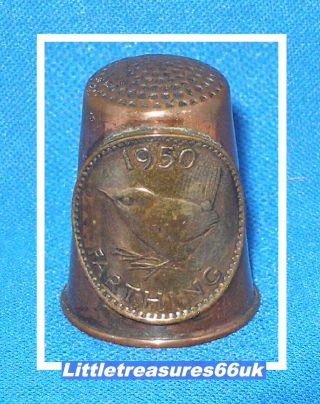 Felix Morel Copper With 1950 Farthing Thimble.