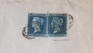 1868 Qv Hinckley Larger Book Post Piece With Two X Fine 2d Blue Stamps