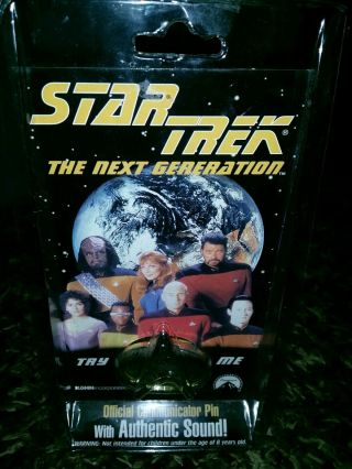 Star Trek The Next Generation Official Communicator Pin Badge Nip Gold