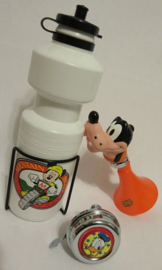 Disney Mickey Mouse Goofy Horn Donald Duck Bell Bike Gift Pack Water Bottle Set