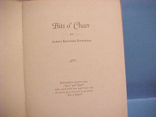 1943 BITS O ' CHEER by ALBERT KENNEDY ROWSWELL BOOKLET BRINGS ENCOURAGEMENT 3