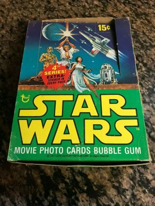 1978 Topps Star Wars Empty Display Wax Box 4th Series Packs Cards Great Cond.