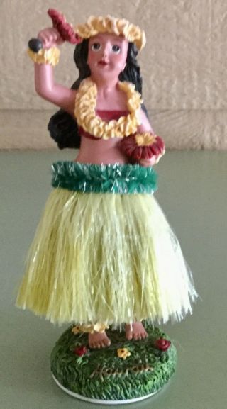 Vintage Kc Co Ltd Dashboard Nodder Hawaiian Hula Girl Figurine Resin 6.  5 "