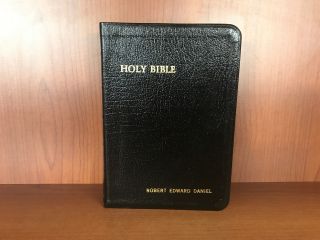 Holy Bible Robert Edward Daniel Fine Leather Bound Book With Golden Gilt Edges