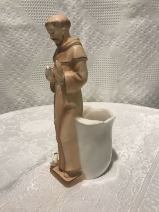 Vintage St.  Francis Of Assisi Catholic Saint Statue Planter With Doves