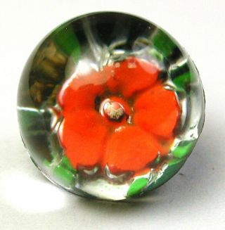 Vintage Glass Button Reverse Mold Gome & Back Painted Paperweight Type 7/16 "