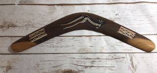 Kippa Ring Boomerang Australian 16 " Aboriginal Art Hand Crafted Painted Ron Ton