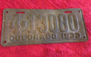 Colorado 1933 License Plate