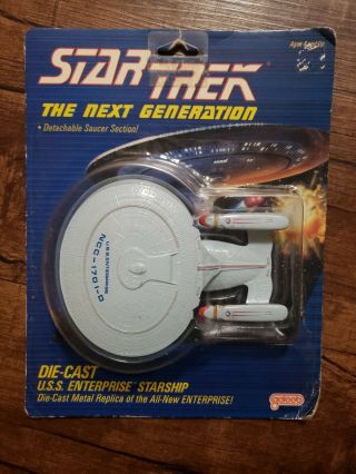 1988 Star Trek The Next Generation Die - Cast Uss Enterprise Starship Galoob