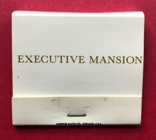Vintage Matchbook From Illinois Executive Mansion In Springfield,  Ill. ,