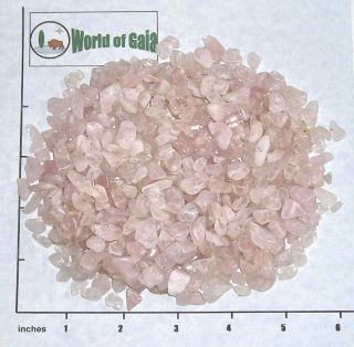 Rose Quartz Chips,  Light Pink,  5 - 15mm Semi - Tumbled 1/2 Lb Bulk Stones