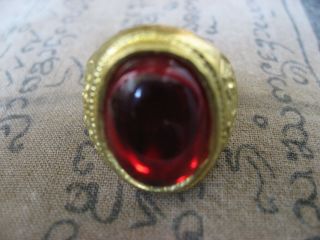 So Rare Holy Blessed Red Naga Eye Magic Ring Lucky Charm Power Buddha Amulets