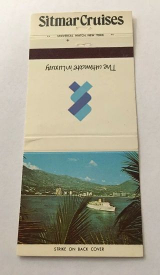Vintage Matchbook Cover Matchcover Sitmar Cruises Ship Line