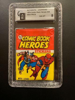 1974 Topps Comic Book Heroes Stickers Wax Pack Gai 8
