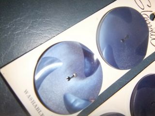 Buttons Vintage Set of 6 Large Blue Glamour Brand 163B 2