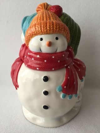 St Nicholas Square Christmas Winter Cookie Jar Snowman Snow Days