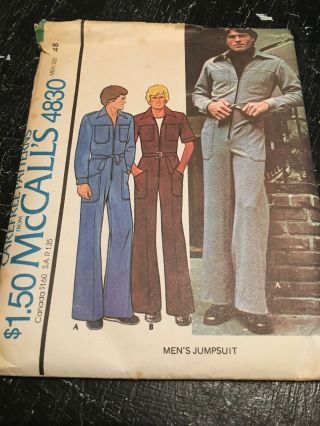 Mccalls 4830 Mens Size 48 Jumpuit Vintage