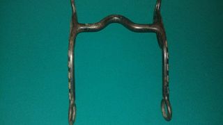 Rare Old Vintage Horse Bit Marked R & T Silver Inlays