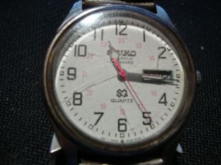 SEIKO WATCH WITH STERLING SIVER BAND & TURQUOISE & CORAL IN BAND 2
