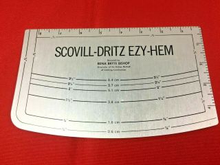 Vintage Scovill - Dritz Ezy - Hem Sewing Tool 5”x 9” - Very Handy