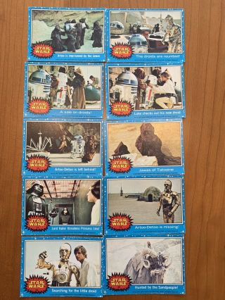 1977 Topps Star Wars 1st Series 1 - 66 Blue Card Set Ex, 3