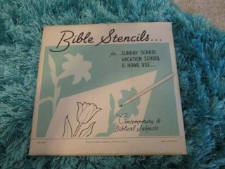 Vintage C.  R.  Gibson Company Bible Stencils 4211 Sunday,  Vacation,  Home School