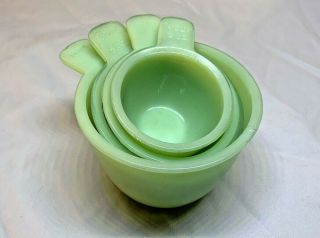 Vintage Jadeite Glass Nesting Measuring Cups - Set Of 4