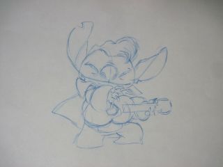 2002 Walt Disney Lilo & Stitch Production Art Drawing " Stitch " (a)
