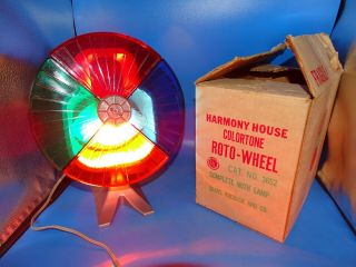 Vintage Mid Century Modern Harmony House Christmas Roto - Wheel Color Light W/box