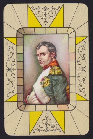 1 Single Vintage Swap/playing Card Royal Napoleon Bon.  French Emperor Art Yellow