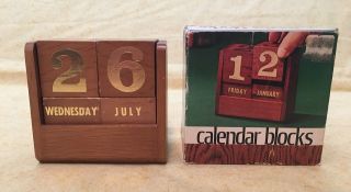 Vintage Wood Calendar Blocks 1971 Dan - Dee Imports Made In Taiwan