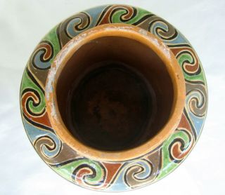 1920s Mexican Pottery Art Deco Tlaquepaque Style Jar Vase Petatillo 8