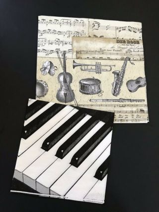 2 Paper Napkins Music/instrument Craft,  Decoupage,  Scrapbooking