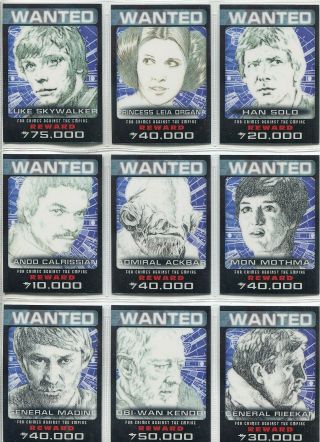Star Wars Chrome Perspectives Complete 10 Card Chase Set Rebel Wanted Posters