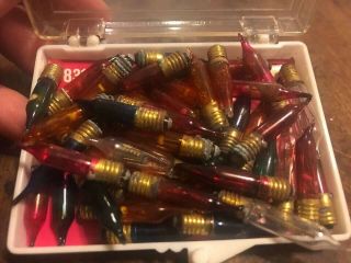 Vintage Screw In Small Christmas Tree Light Bulbs Various Colors