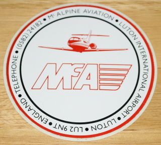 Old Mcalpine Aviation (uk) Hs 125 Executive Jet Sticker