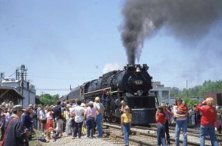 C&o 614 Chesapeake & Ohio Railroad Steam Locomotive Grand Ledge Orig Photo Slide